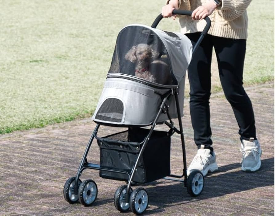 Amazon | 小型犬のお散歩に! ミニ ペットカート 折りたたみ 4輪
